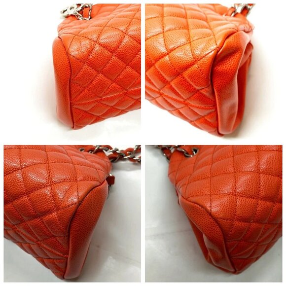 Chanel Shoulder Bag Orange CaviarSkin 926-083025 - Picture 6 of 13